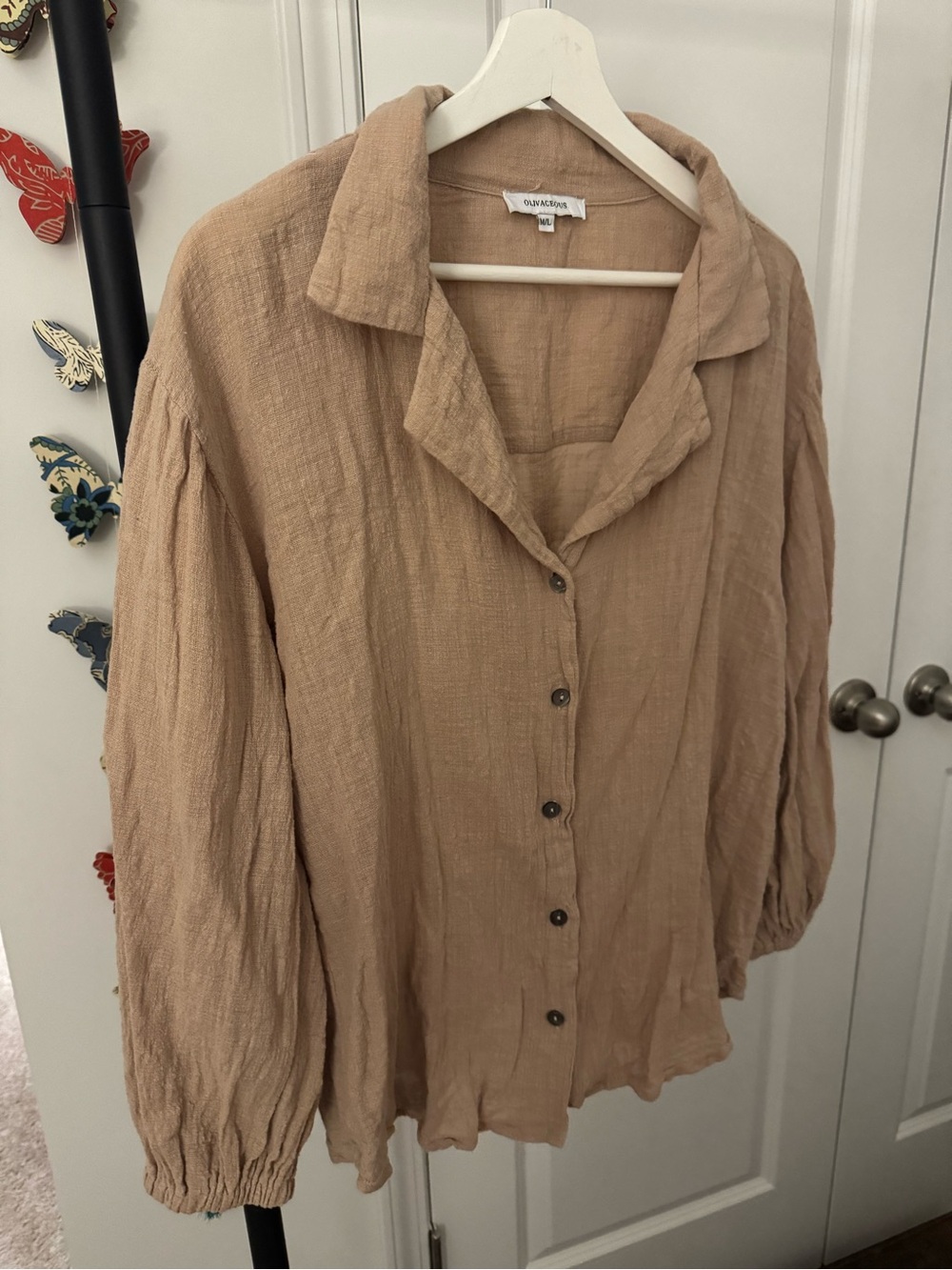 Tan Cotton Button Down